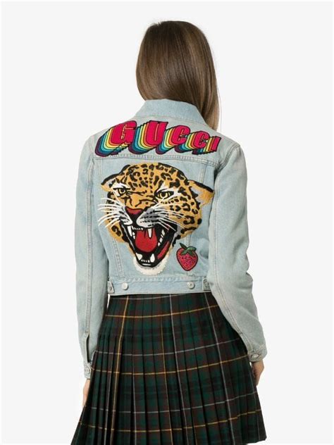 gucci clothing patches|gucci jean jacket with patches.